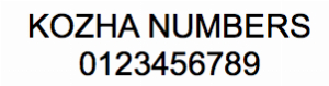 KOZHA NUMBERS